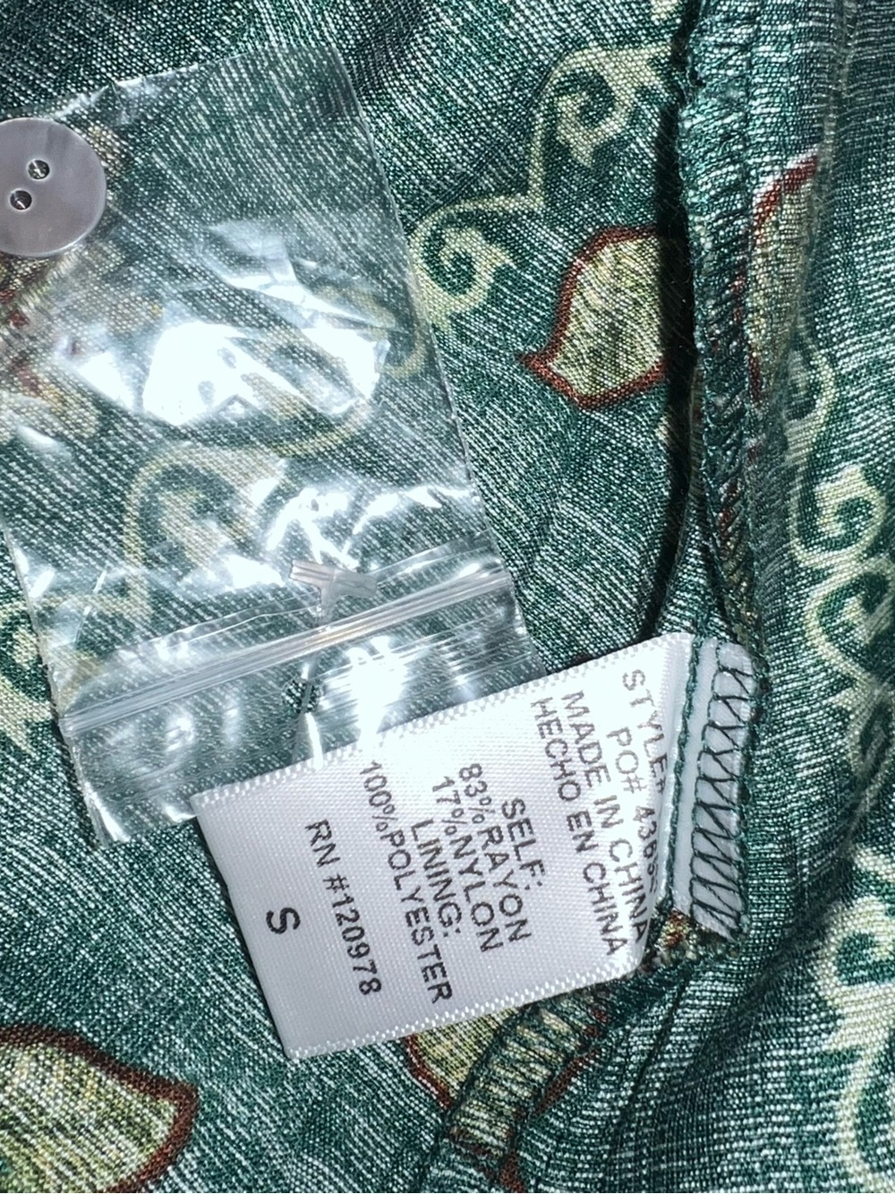 NWT Entro Green Boho Tassel Peasant Blouse size small - Picture 9 of 10